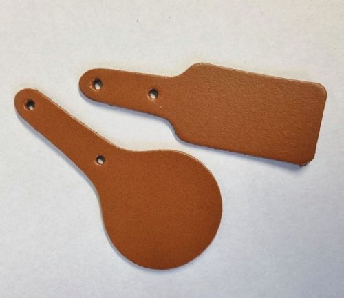 Leather Key Fob / Key Ring - Rectangle - Various Colours - Qty Options (London Tan, 1)